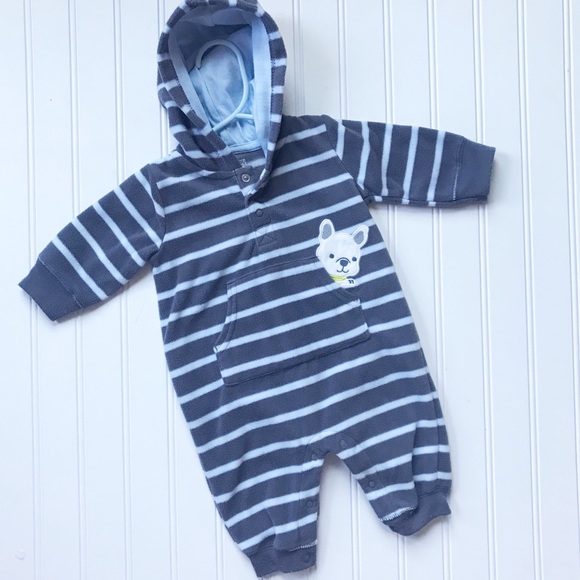 •Carter’s• hooded fleece jumpsuit - Picture 1 of 5